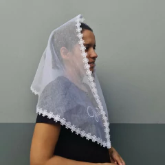 VÉU CCB DE BOLSA REDONDO - TAMANHO 1,30X0,50 CM - Véus da Fer | A loja certa para comprar seu véu CCB.