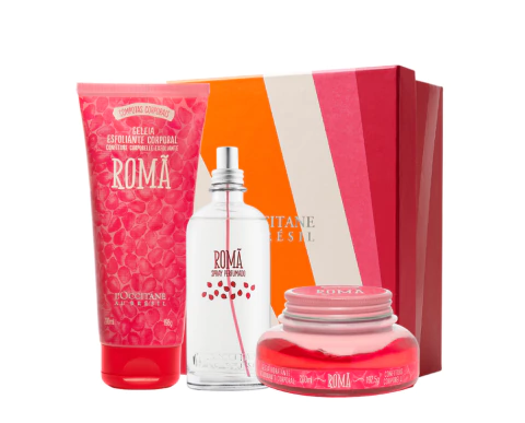 Kit Presente Romã (Splash 150ml + Geleia Hidratante 200 ml + Esfoliante Corporal 200 ml) - comprar online