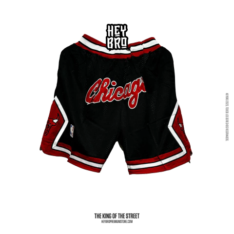 SHORT NBA JUST DON BY HARDWOOD CLASSIC - CHICAGO BULLS NEGRO (cursiva)