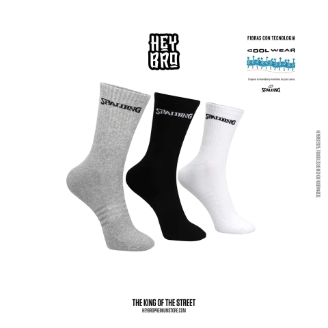 MEDIAS SPALDING PACK X 3 TRICOLOR