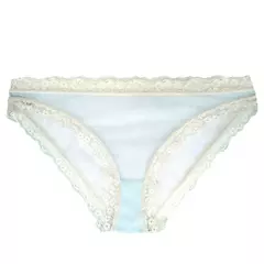 Calcinha Lille Tule Azul e Renda Cor de Chá