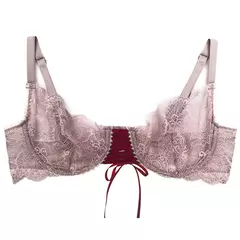 Soutien Corselet Meia Taça de Renda Push-Up Rosé