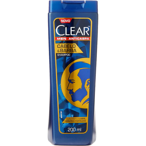 Shampoo Anti Caspa Clear 200Ml Cabelo e Barba, Clear