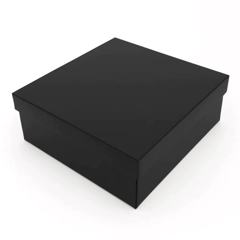 Caixa Dobrável de Papel Preta 24,5x18,5x6cm - Pct c/ 5 un