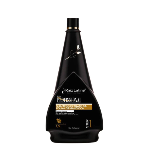 Raiz Latina Shampoo Extrato Folha de Mandioca, Step 1, profissional 1,5 L