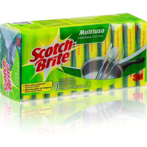 Esponja Scotch-Brite Multiuso - pacote com 10 unidades, Verde