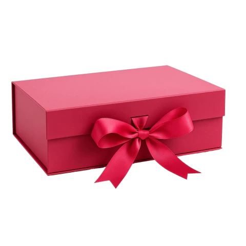 Caixa Dobrável com Fita de Cetim Pink PP 20x18,2x8cm