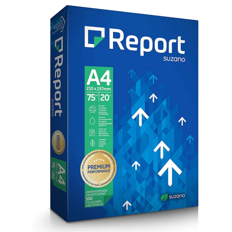 Papel Sulfite Report A4-210 x 297 mm 75g Branco Pacote com 500 Folhas