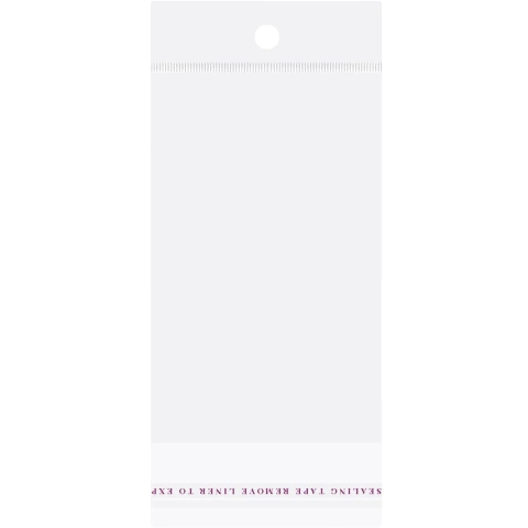 Saco Plástico Adesivado c/ Furo 7x17+3+3cm - Pct c/ 1000