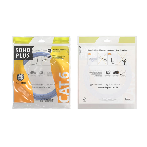 Patch Cord U/Utp Furukawa Sohoplus Cat6 Cmx T568A 2.5M Azul Claro Certificado