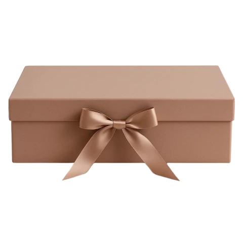 Caixa Dobrável com Fita de Cetim Lilás PP 20x18,2x8cm