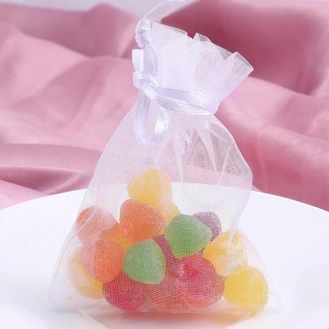 Saquinho de Organza Branco 10x15cm - Pct c/ 100