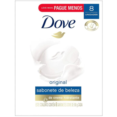 Sabonete Em Barra Dove Branco 90g - 8un