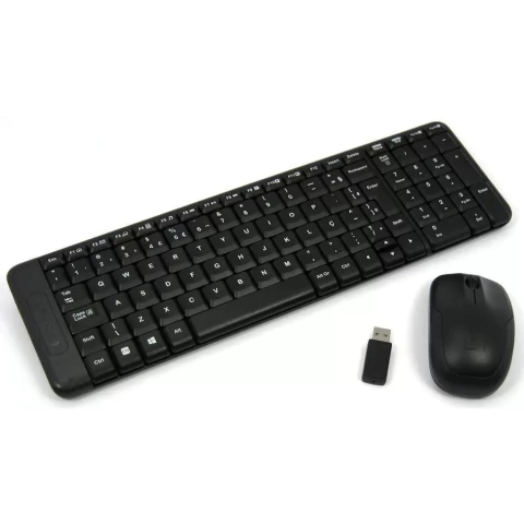 Kit Teclado e Mouse Logitech MK220 Sem Fio USB Preto