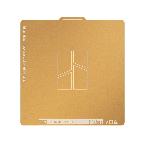 Placa PEI Texturizada Gold 256mm p/ Impressora 3D - Bambu Lab