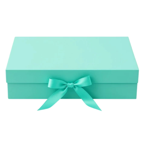 Caixa Dobrável com Fita de Cetim Tiffany PP 20x18,2x8cm