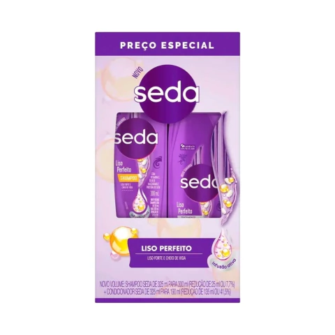 Kit Seda Liso Perfeito Shampoo 300ml + Condicionador 190ml