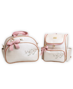 CONJUNTO BOLSA G E MOCHILA - COLEÇÃO MARANATA IPÊ - ARTE & COMPANHIA