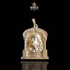 KIT CORDÃO E PULSEIRA CADEADO (10MM) – 70cm + PINGENTE FACE DE CRISTO NA PLACA – BANHADA A OURO 18K na internet