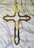 Crucifixo antifurto para cemitério Malta espelhado em ACM - Dourado - Grande (20x25cm) - na internet