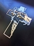 Imagem do Crucifixo antifurto para cemitério Jesus espelhado em ACM - Grande (20x25cm)