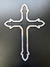 Crucifixo antifurto para cemitério Malta espelhado em ACM - Cromado - Grande (20x25cm) na internet