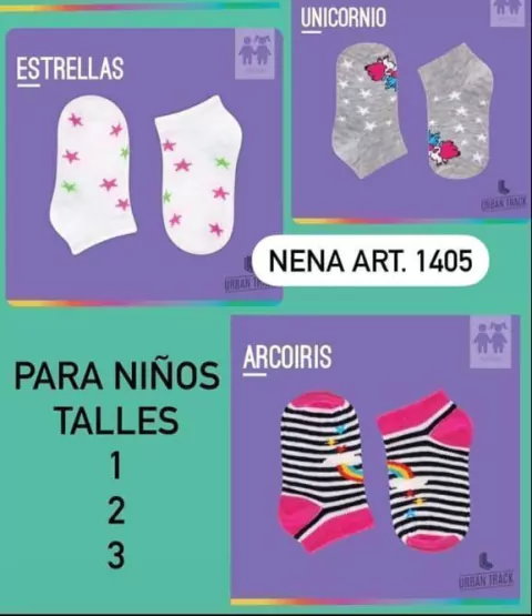 Par de medias soquetes de Niña estampado Art. 1405