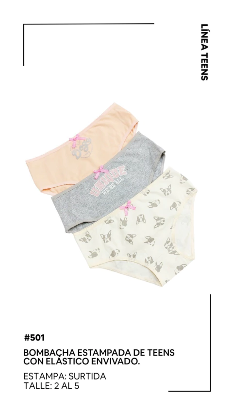 Pack x3 Bombachas Teen Vintage Art. 501 - comprar online