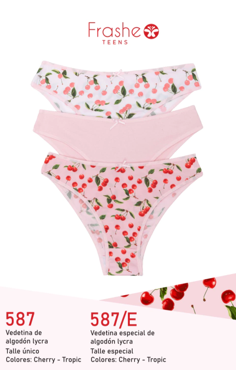 Pack x3 vedetinas algodón rosa Frashe Art. 587 - comprar online