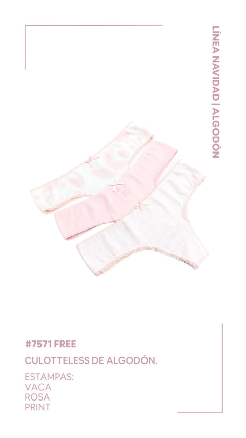 Pack x3 Coulotteless de algodón XL rosa Art. 7571 FREE - comprar online
