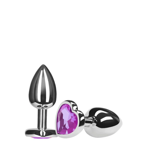 AP-1802H Plug Anal em Alumínio Formato Coração Tamanho Pequeno (Roxo)