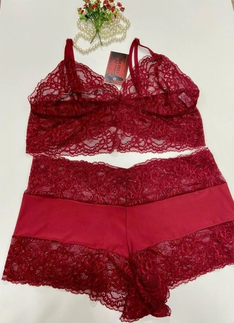 short doll Marsala renda