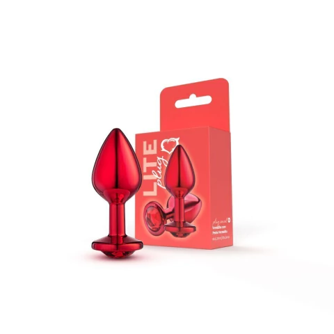 REF 257-Lite Plug Vermelho com Pedra Vermelha Tamanho M