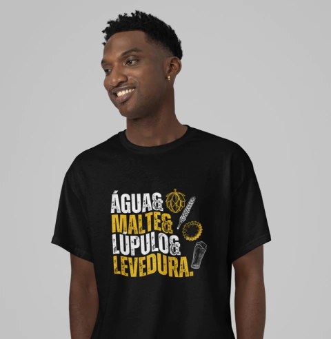 Camiseta Água & Malte & Lúpulo & Levedura