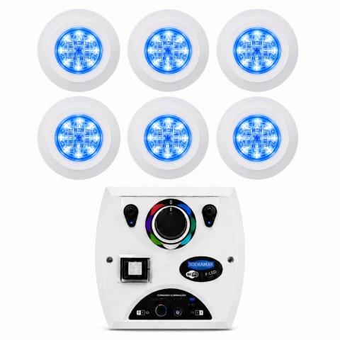 Kit Iluminação 6 Leds ABS Piscina 9w Rgb + Comando Wifi Sodramar - comprar online