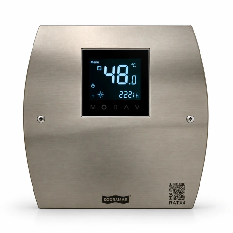 Quadro para Sauna Compact Line 6 a 27 kW Retrofit Wi-Fi Inox Sodramar ( Substituição Quadros Antigos )