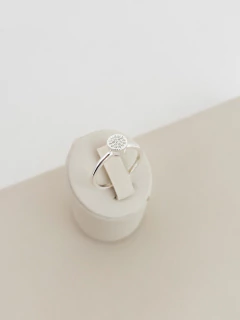 Anel ponto de luz todo cravejado banhado a prata - comprar online