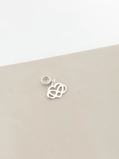 Berloque coração infinito banhado a prata