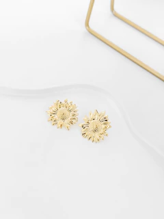 Brinco girassol banhado a ouro - comprar online