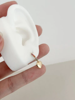 Brinco argolinha colors coração liso banhada a ouro - comprar online