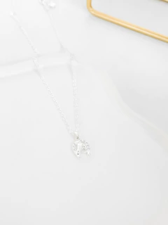 Colar cavalo/ferradura cravejada banhado a prata - comprar online