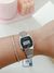 Relógio Casio vintage mini prata fundo preto - 1ª linha premium - comprar online