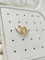 Argolinha retangular cravejada banhada a ouro - comprar online