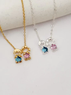 Colar personalizado filhos coloridos passante