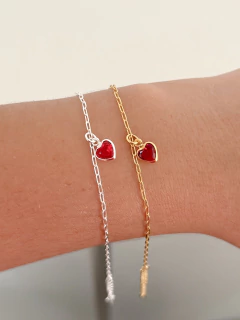 Pulseira coração vermelho