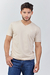 Remera escote en V con lycra Slim fit Beige
