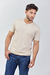 Remera escote en V con lycra Slim fit Beige - tienda online