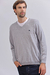 Sweater cuello V Gris Melange