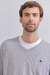Sweater cuello V Gris Melange - comprar online