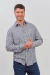 Camisa lino rayada CARSON azul marino - Mayorista BRAVO Jeans